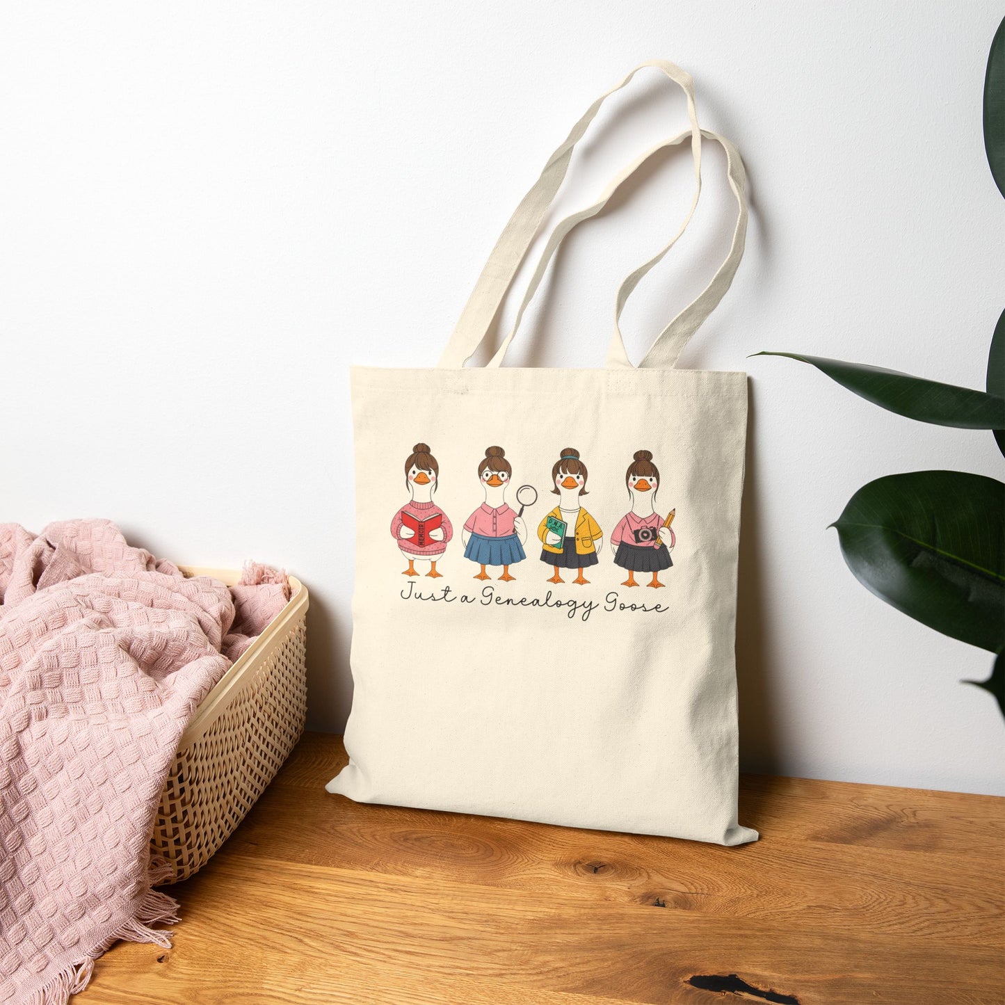 Just a Genealogy Goose Tote Bag