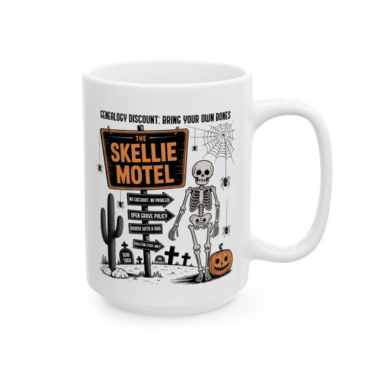 Skeleton Motel Funny Mug