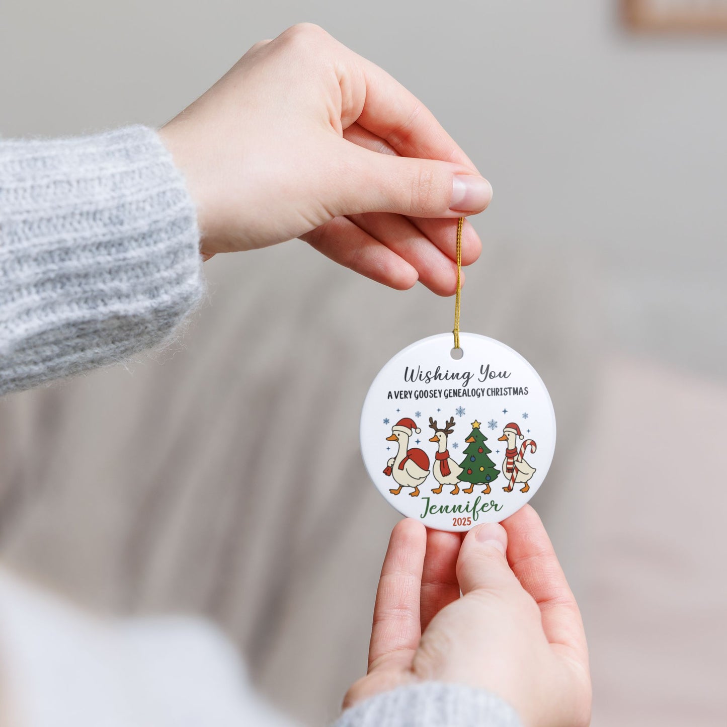 Personalized Goose Family Ornament Christmas Ornament