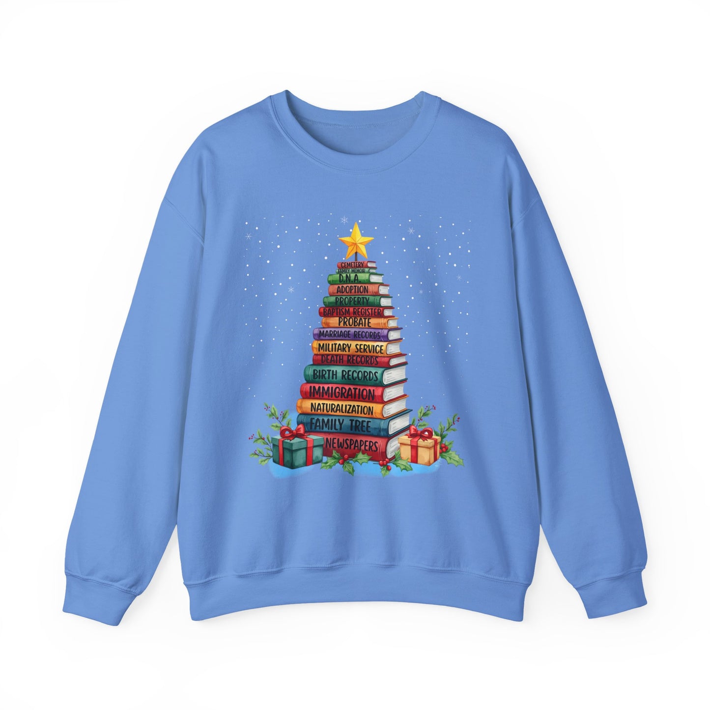 Cozy Genealogy Sweatshirt with Book Tree