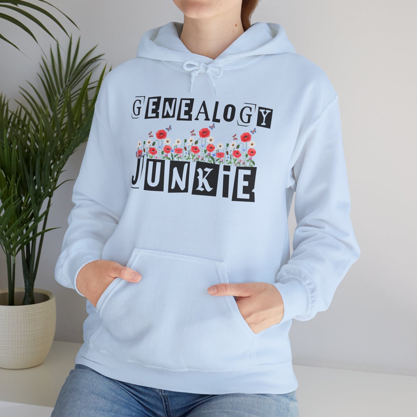Genealogy Junkie Floral Hoodie