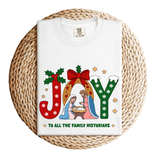 Joy to All the Family Historians Christmas T-Shirt