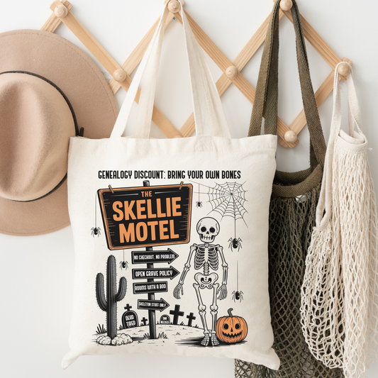 Skellie Motel Funny Tote Bag