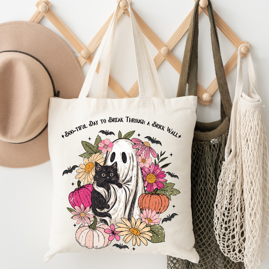 Boo-tiful Day to Break Through a Brick Wall Tote Bag