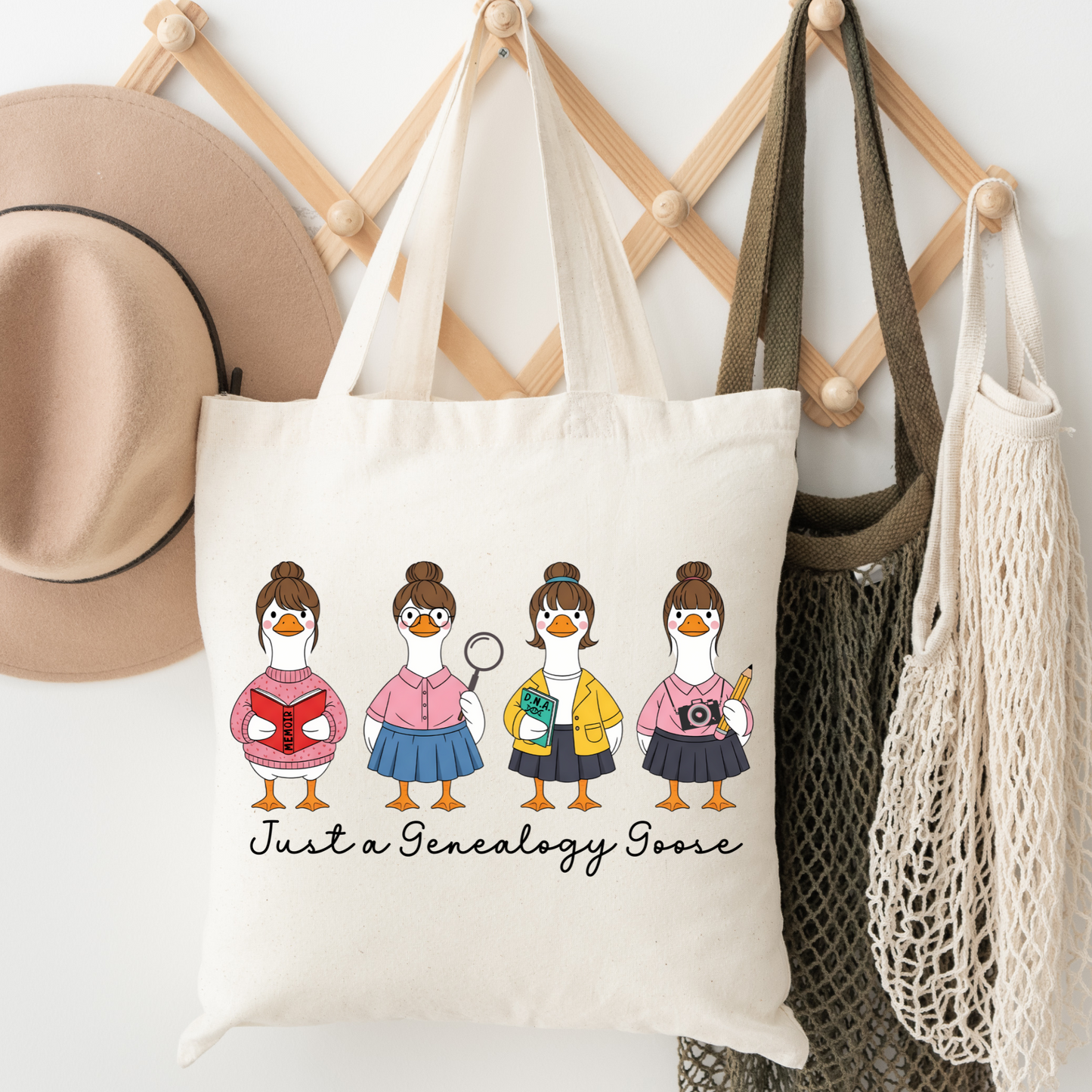 Just a Genealogy Goose Tote Bag