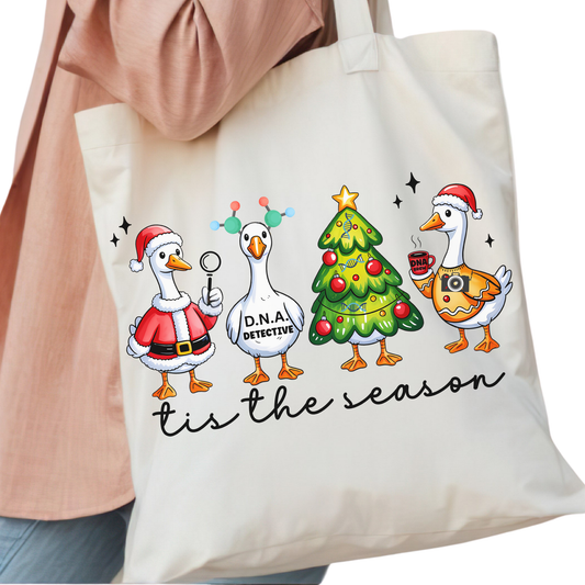 Tis The Season Christmas Goose Tote Bag