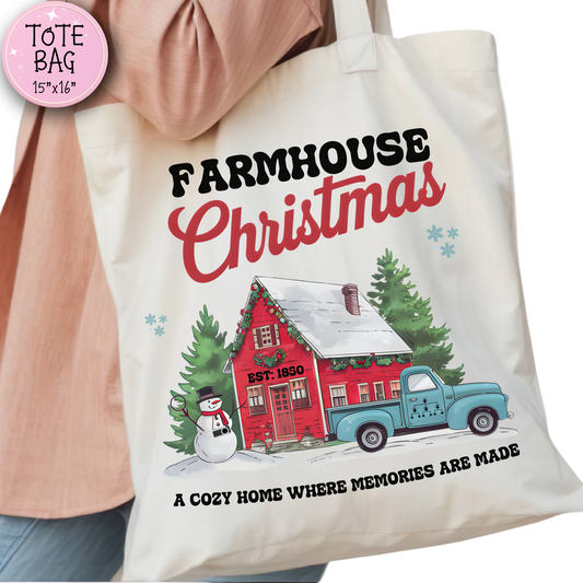 Farmhouse Christmas Tote Bag