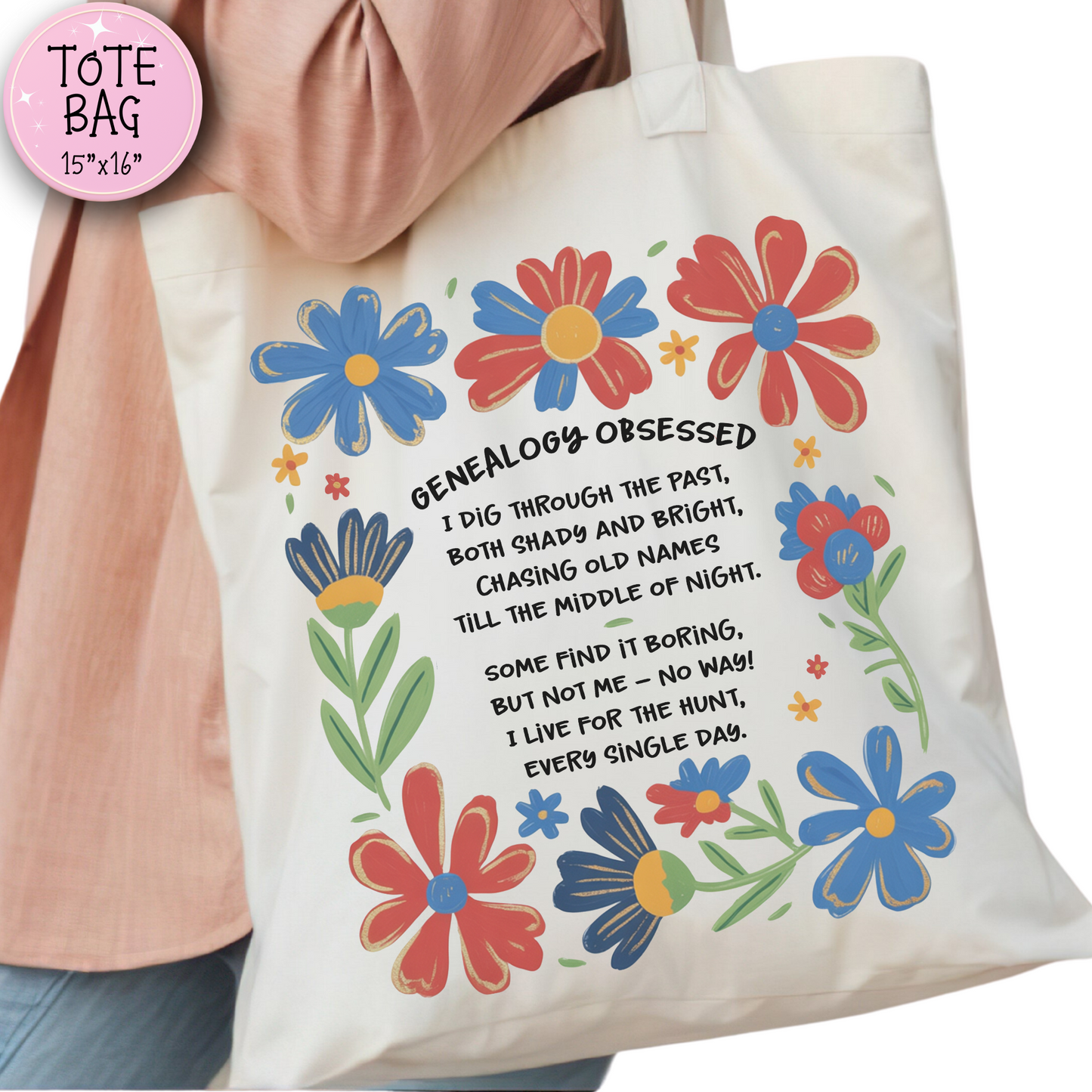 Genealogy Poem Tote Bag