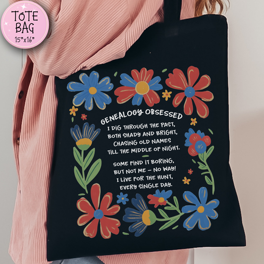 Genealogy Poem Tote Bag