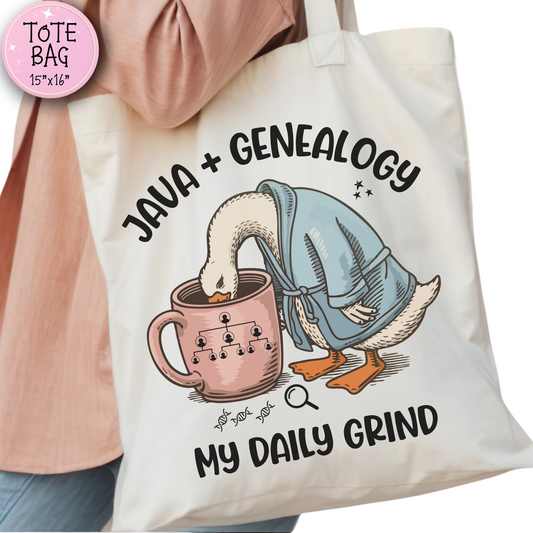 Java and Genealogy Tote Bag