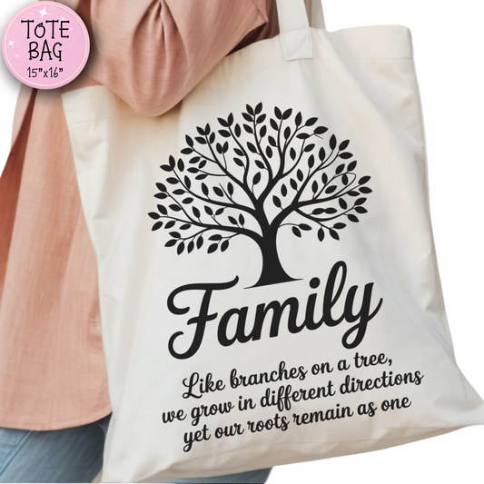 Family Tree Quote Tote Bag