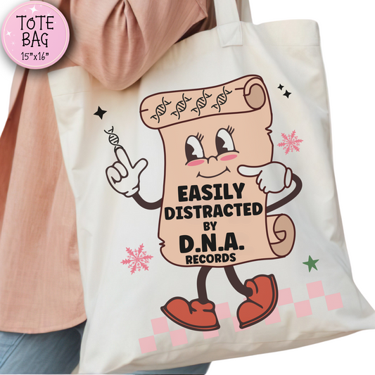 Easily Distracted by DNA Records Tote