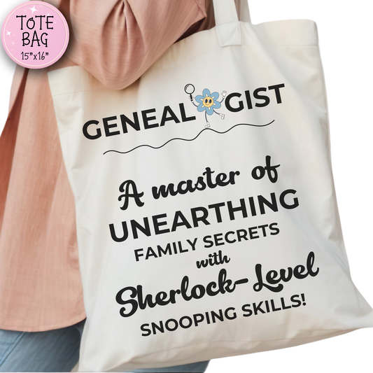 Genealogist Description Tote Bag