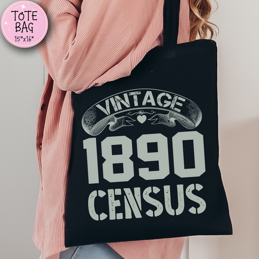 Vintage 1890 Census Tote Bag