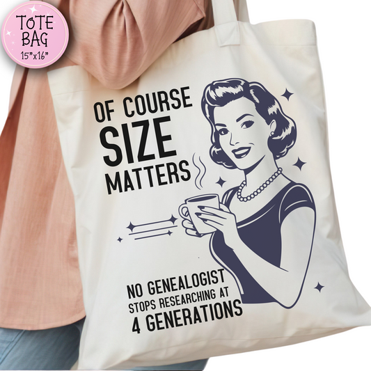 Funny Size Matters Tote Bag
