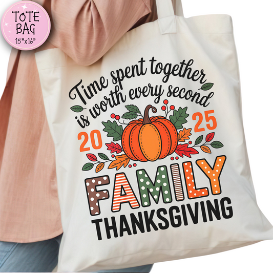 Thanksgiving Family Tote Bag