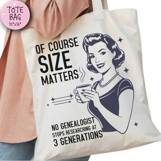 Funny Size Matters Tote Bag