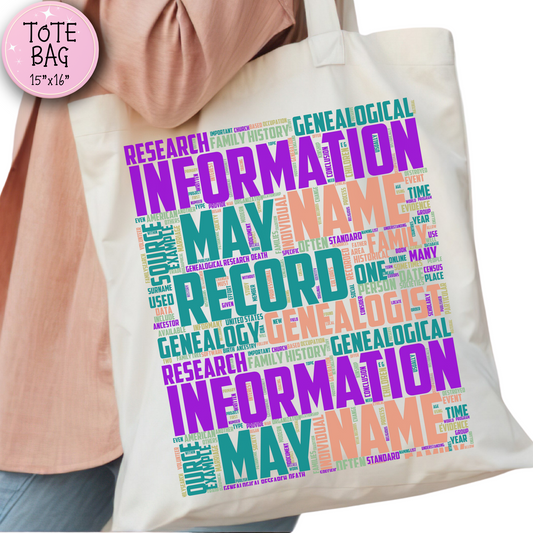Family History Research Word Tote