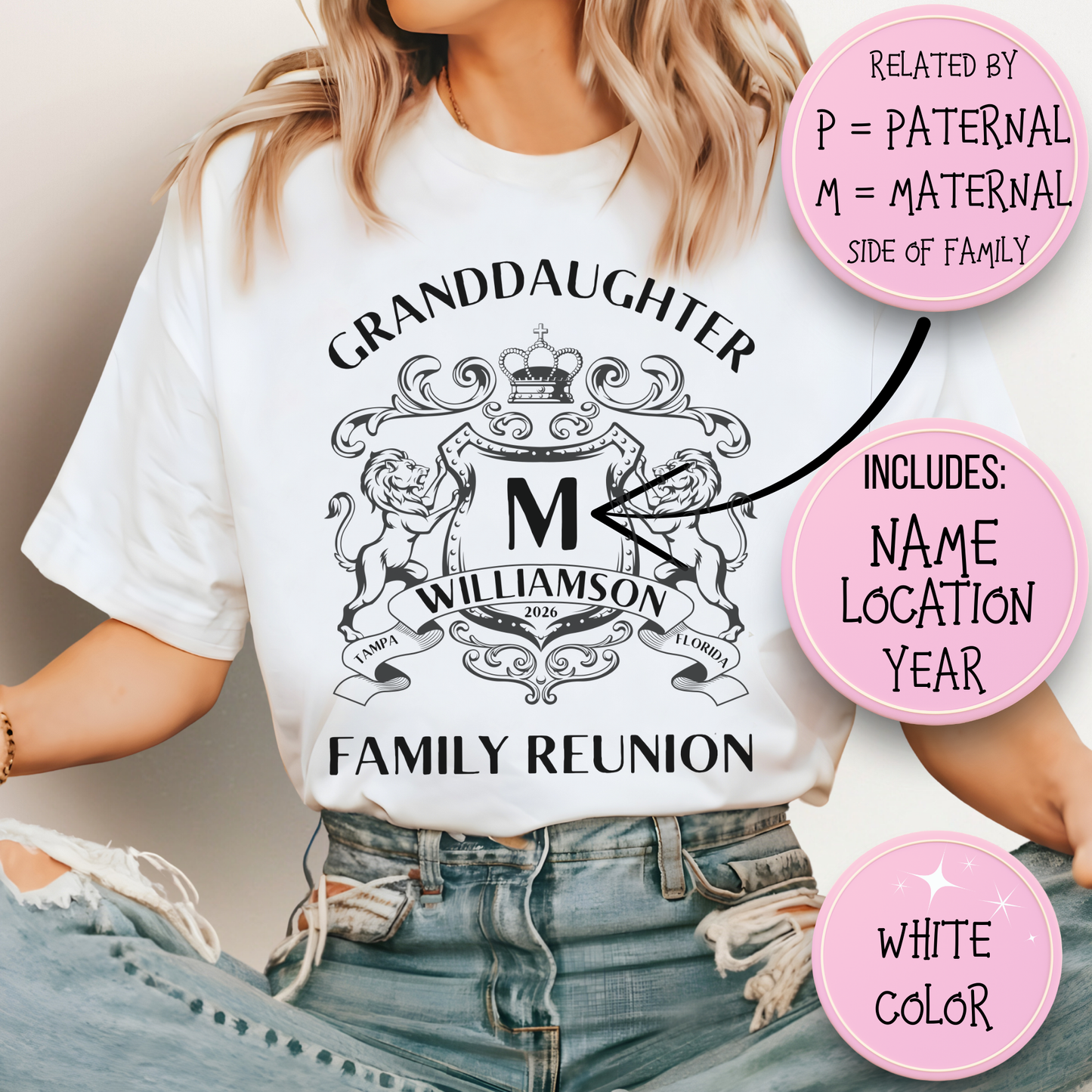 Personalized Family Reunion Crest T-Shirt