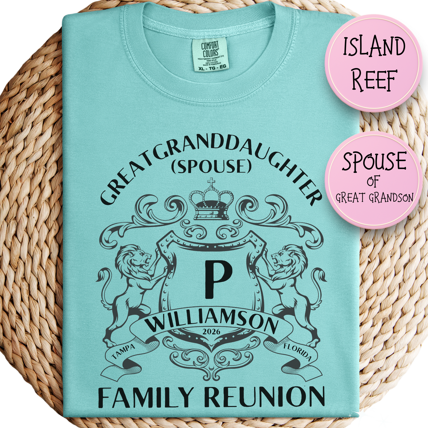 Personalized Family Reunion Crest T-Shirt