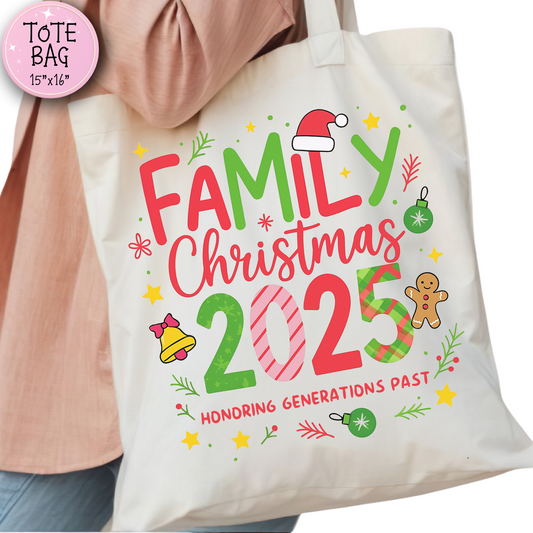 Family Christmas 2025 Tote Bag