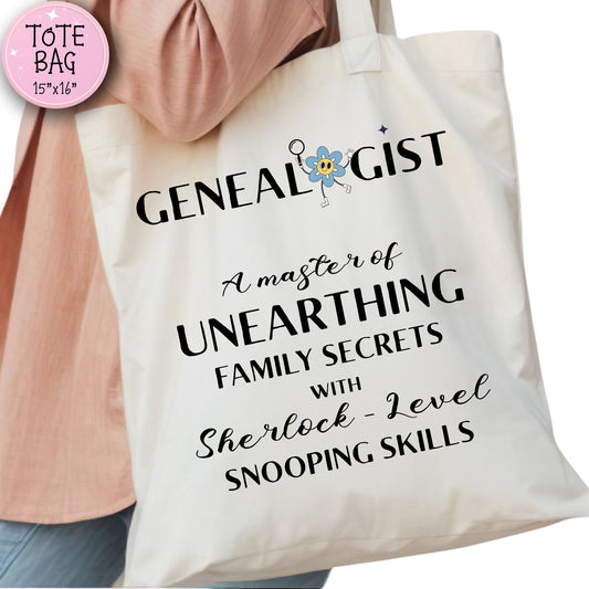 Genealogist Description Tote Bag