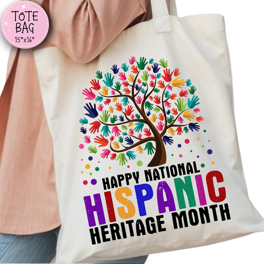Hispanic Heritage Colorful Tree of Hands Tote Bag