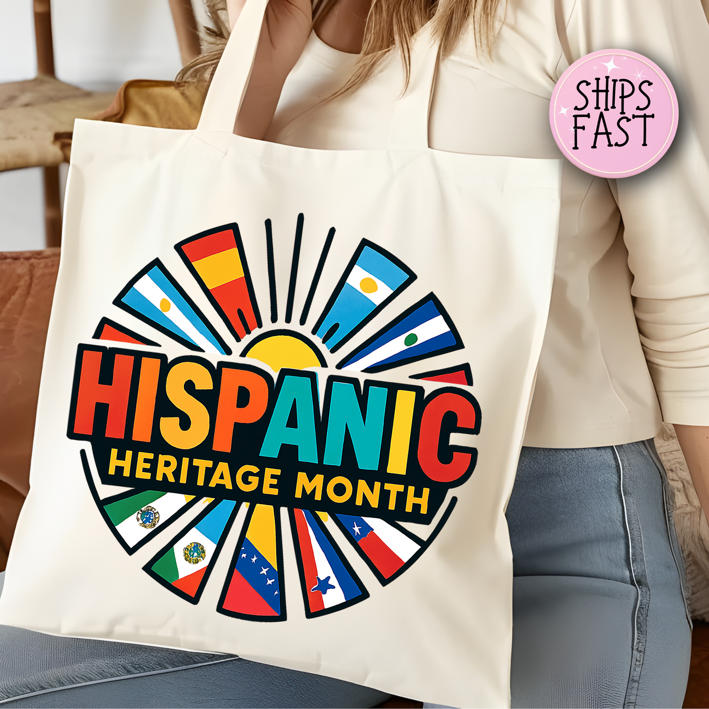 Hispanic Heritage Month Flag Celebration Tote Bag