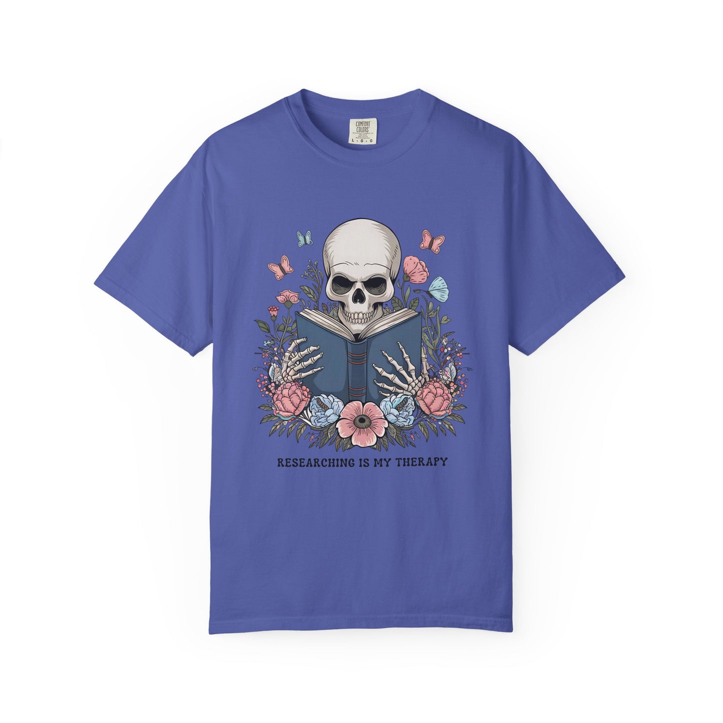 Researching is My Therapy Vintage Skeleton T-Shirt
