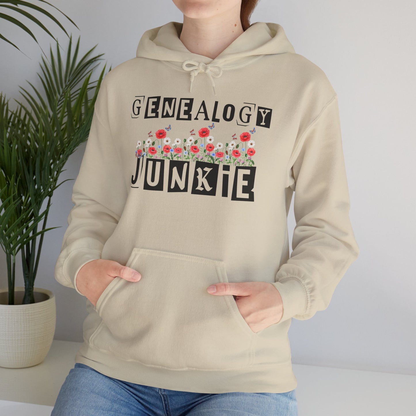 Genealogy Junkie Floral Hoodie