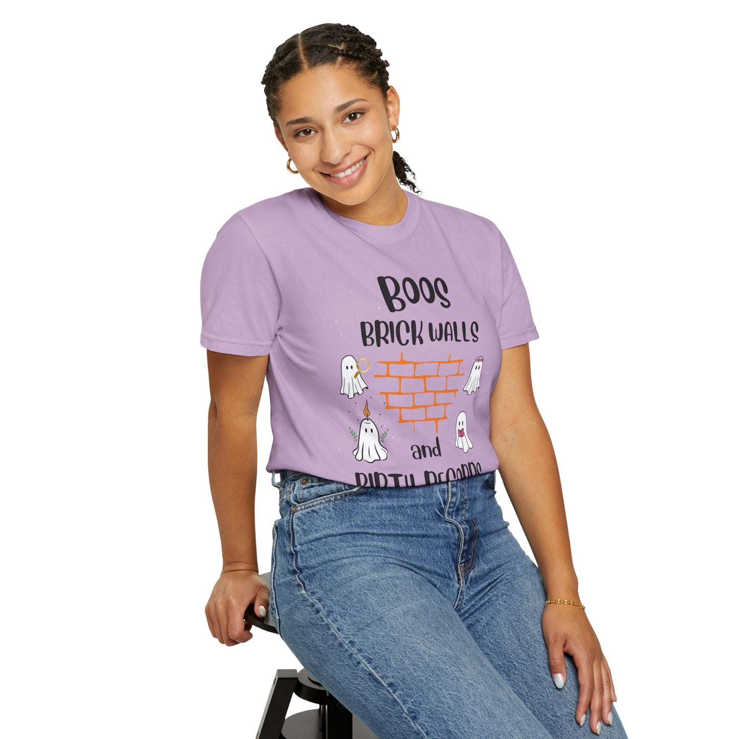 Boos, Brick Walls and Birth Records Halloween Genealogy Shirt