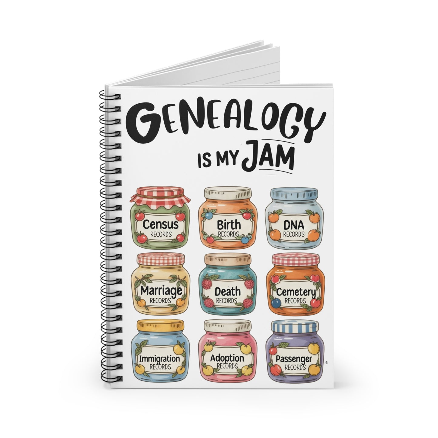 Genealogy Is My Jam Spiral Notebook