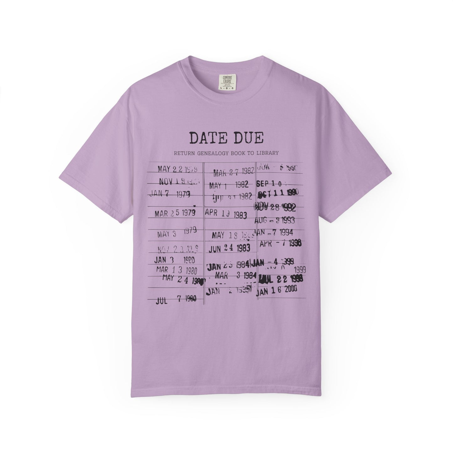 Genealogy Library Card Date Due T-Shirt