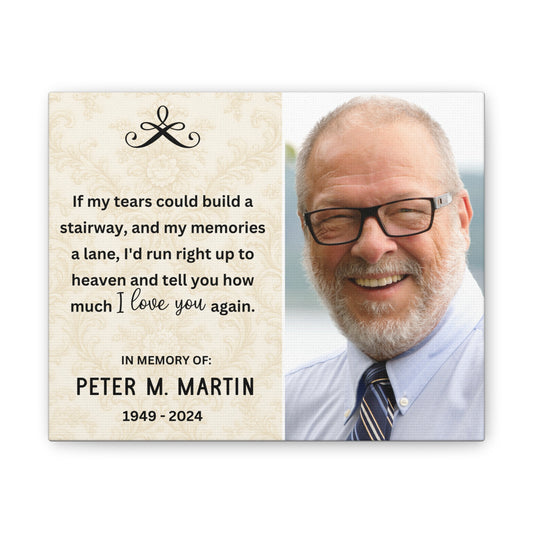 In Memory of Dad Custom Memorial Canvas Wall Art