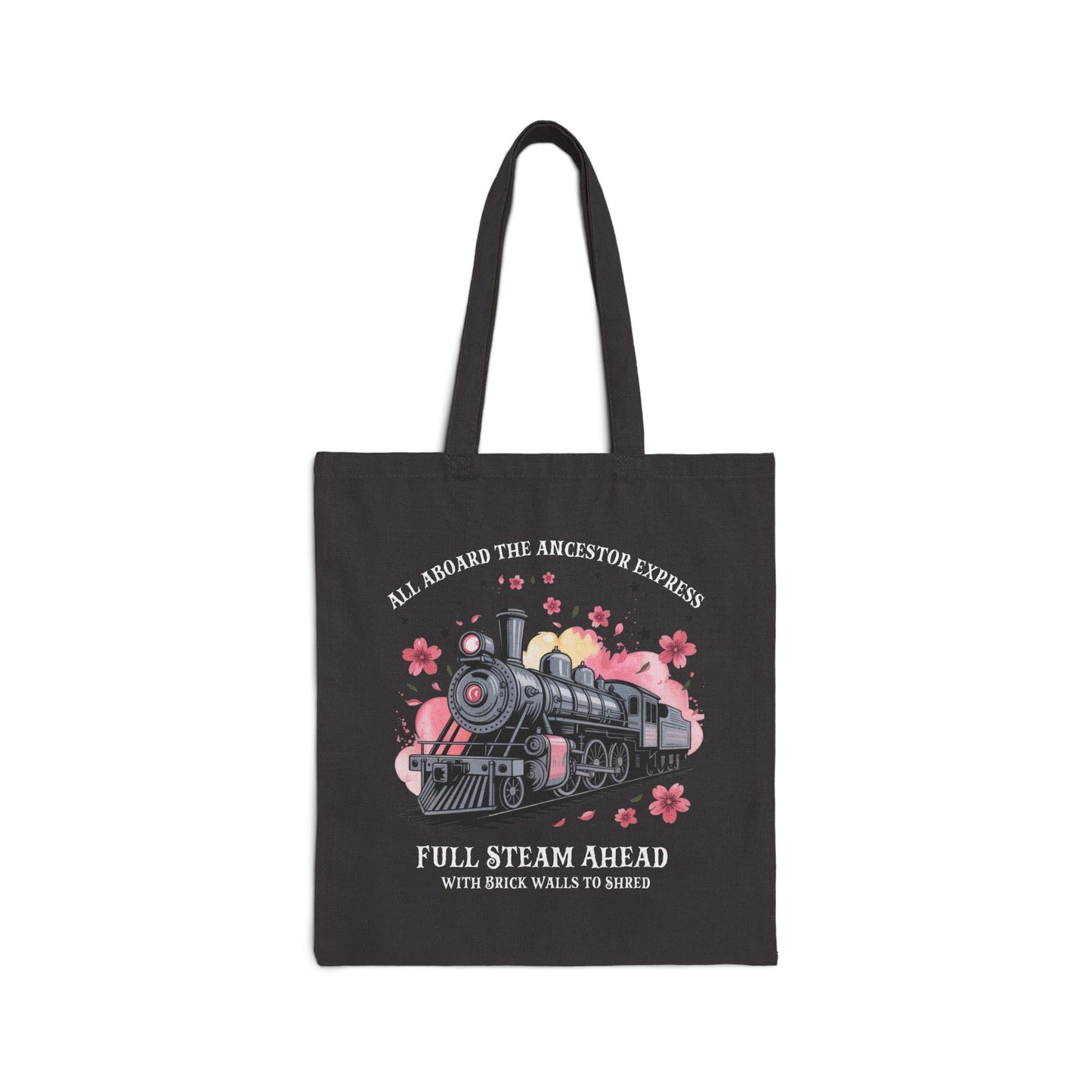 Vintage Train Family Tree Tote