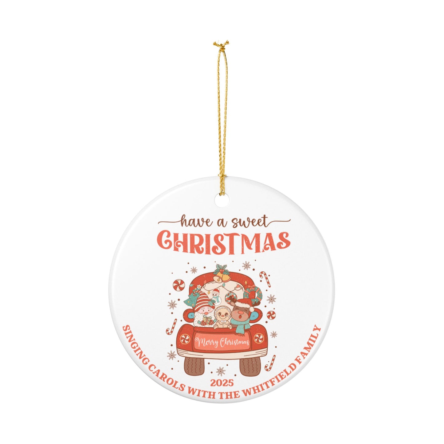 Personalized Family Christmas Caroling Ornament