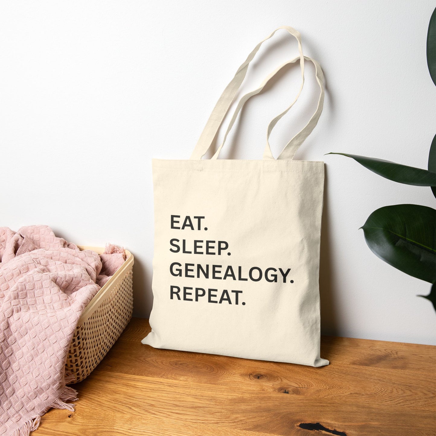 Eat Sleep Genealogy Repeat Tote Bag
