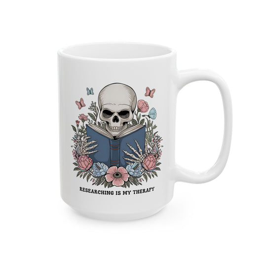 Researching Is My Therapy Mug