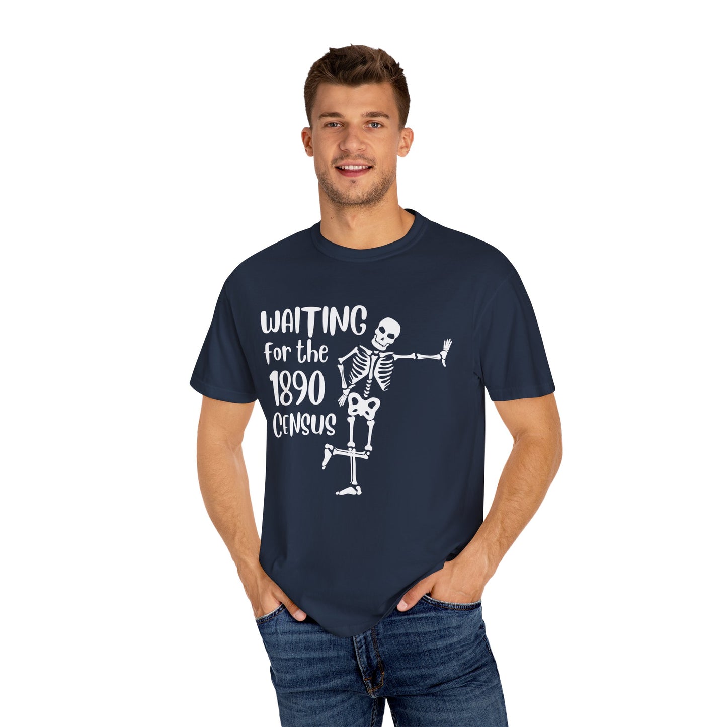Waiting for the 1890 Census Skeleton Genealogy Shirt