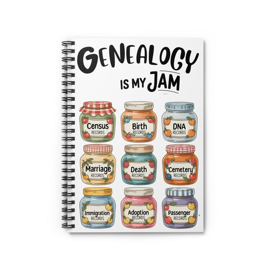 Genealogy Is My Jam Spiral Notebook