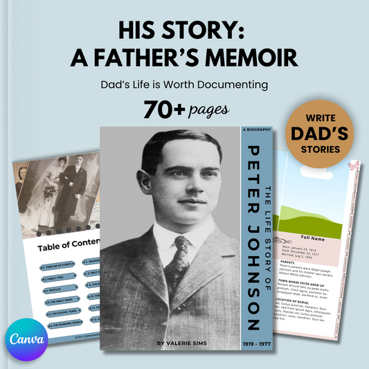Ancestry Biography Book Template for Dad