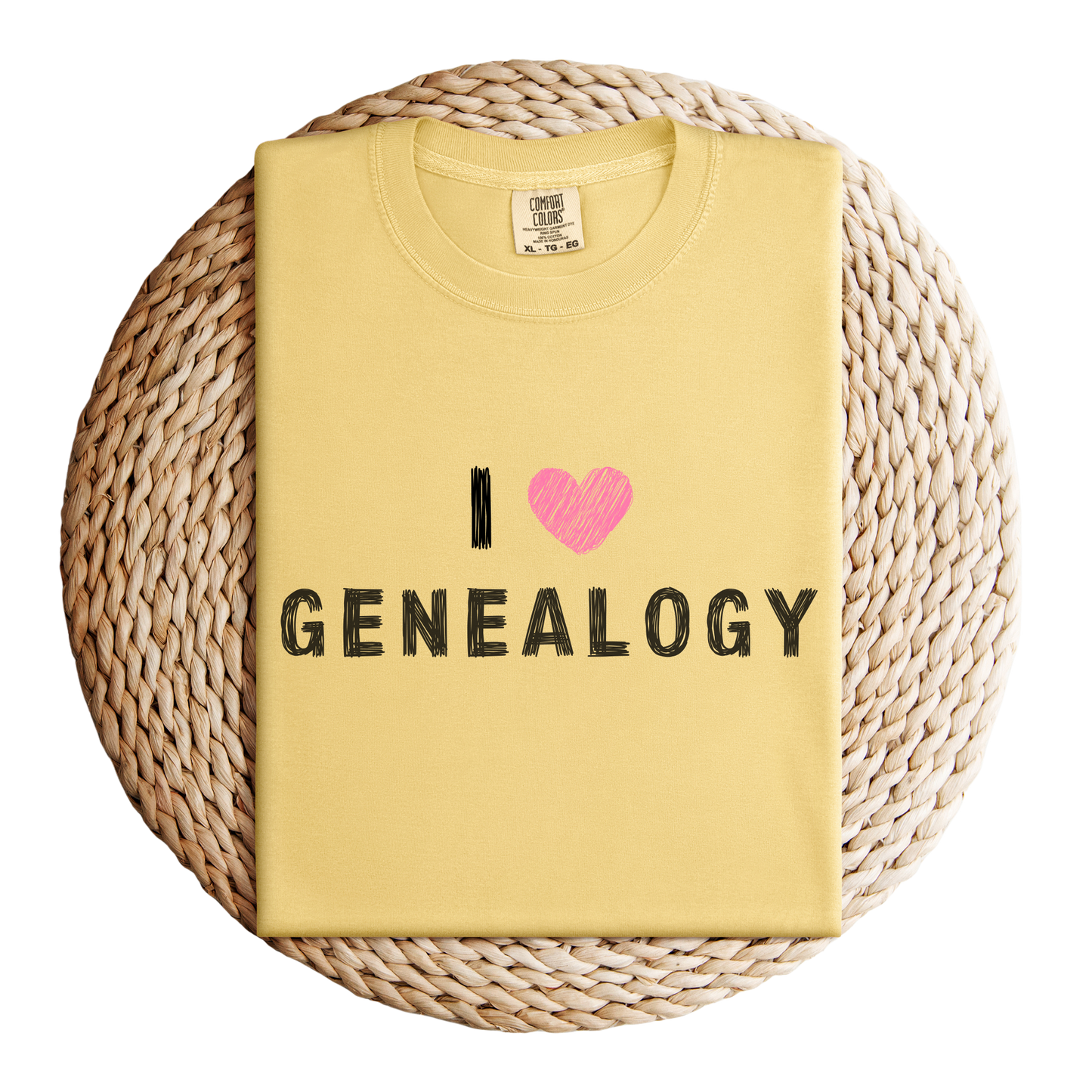 I Love Genealogy Comfort Colors Genealogy T-Shirt