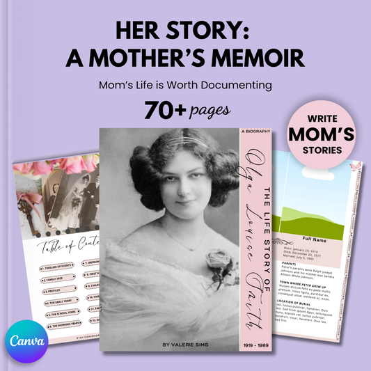Ancestry Biography Book Template for Mom