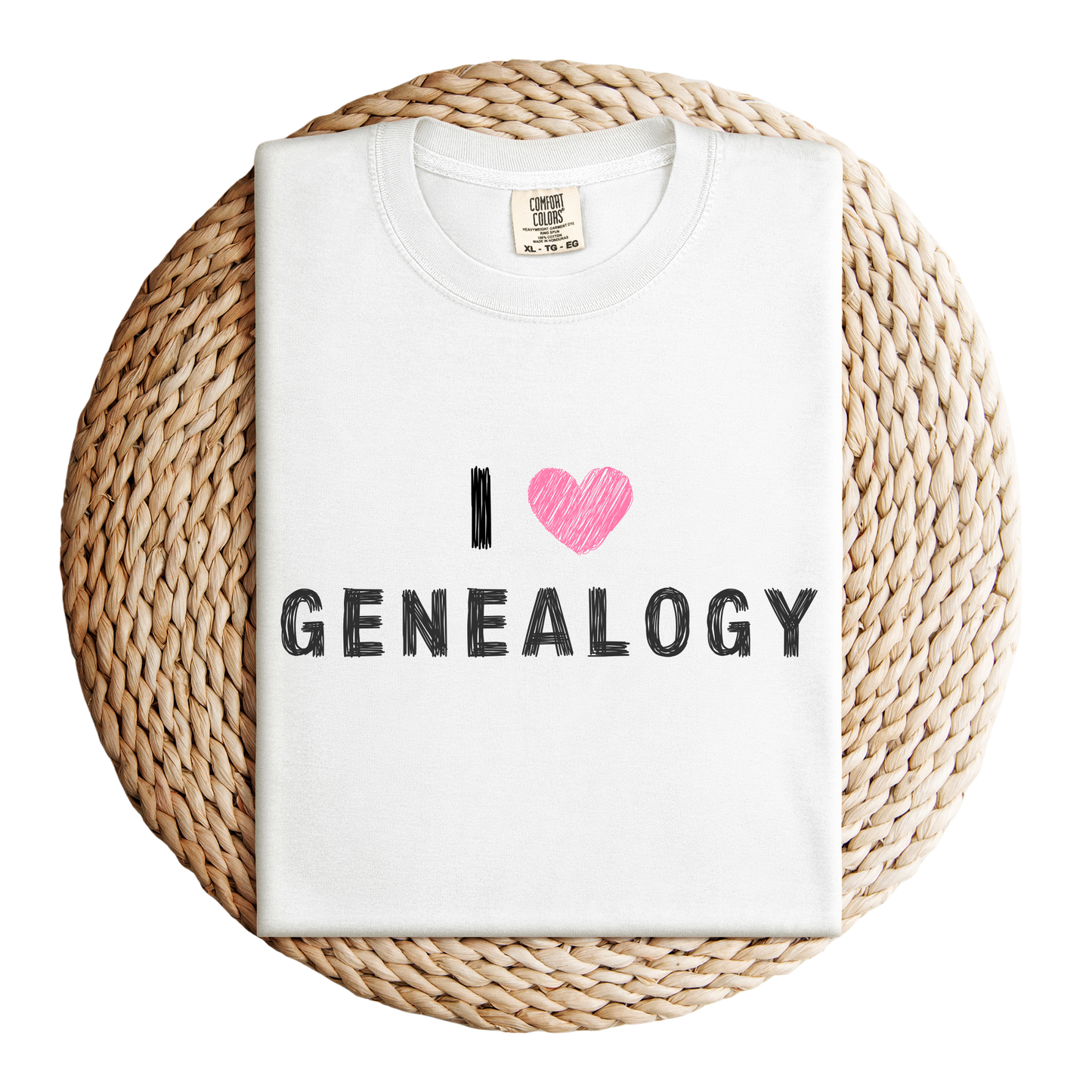 I Love Genealogy Comfort Colors Genealogy T-Shirt