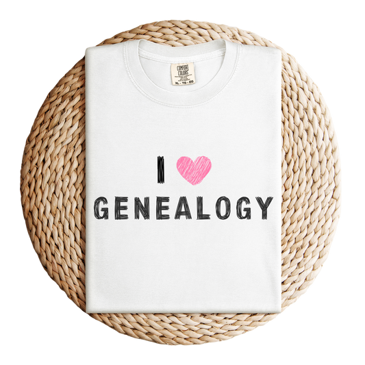 I Love Genealogy Comfort Colors Genealogy T-Shirt