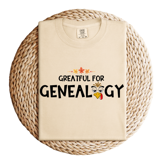 Grateful for Genealogy Thanksgiving Tshirt Gift
