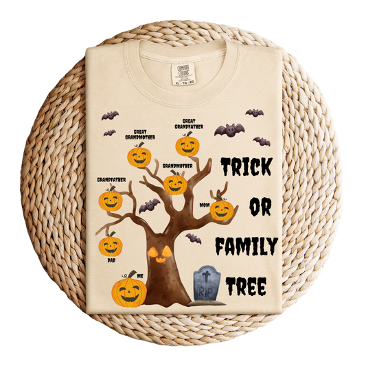 Trick or Family Tree Comfort Colors Genealogy T-Shirt Gift