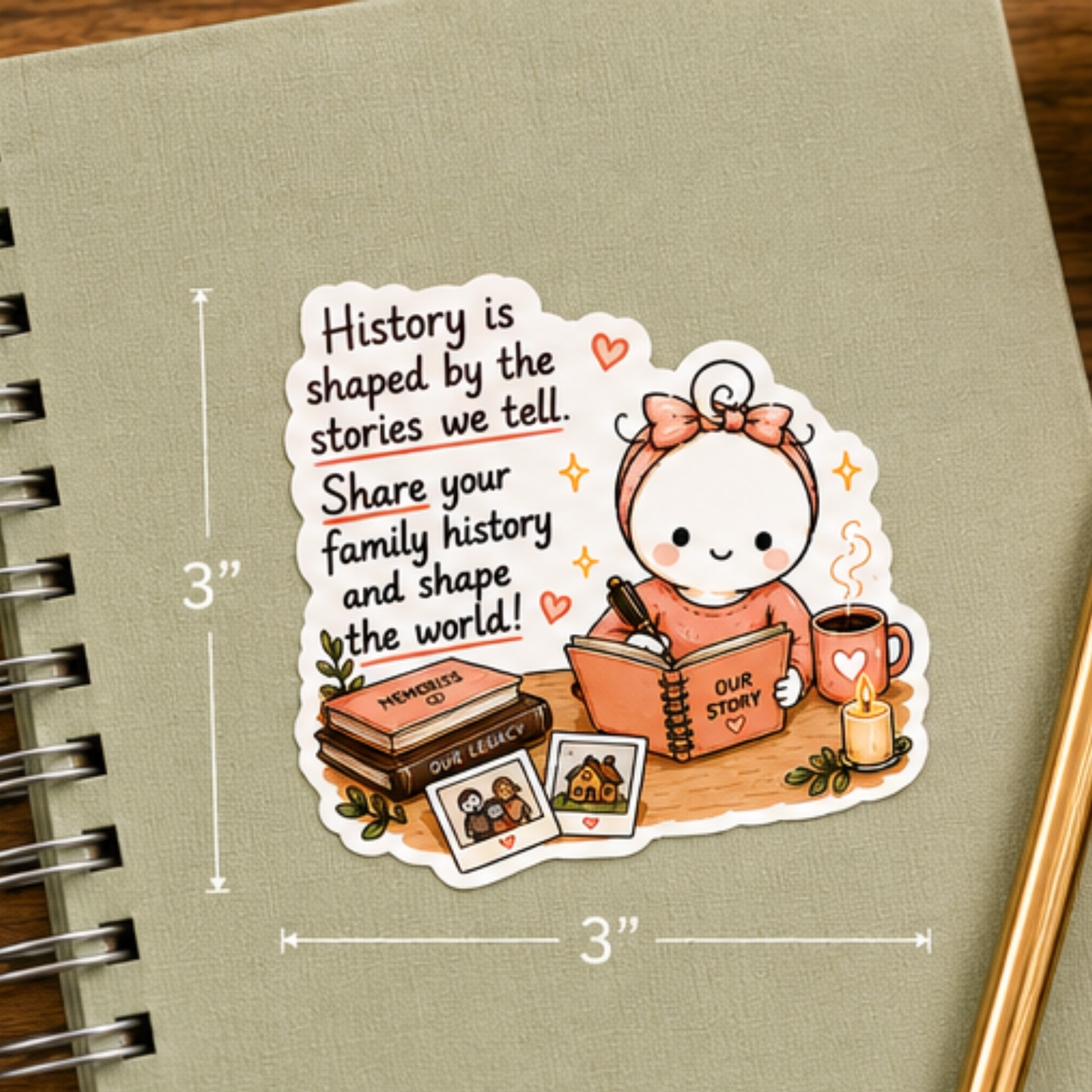 Family History 3 Inch Glossy Sticker