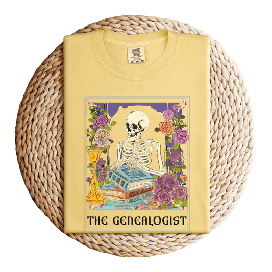 The Genealogist Vintage Skeleton Halloween T-Shirt